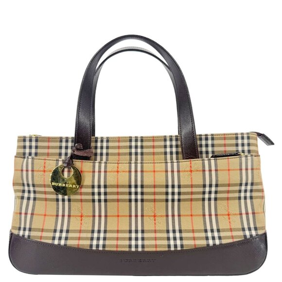 Burberry  20th Century Haymarket House Check Canvas Tote Bag Beige - Picture 1 of 15
